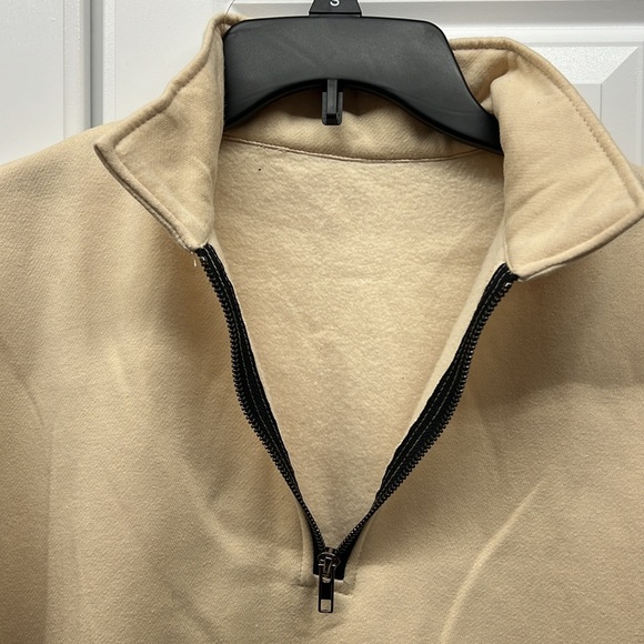 SAFRISIOR Women’s Oversized Half Zip Sweatshirt Drop Shoulder - Picture 3 of 5